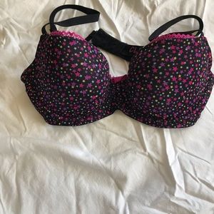Cleo by Panache BLK/STAR DESIGN Plunge, Sz32D. *P1041